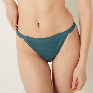 NWT! Pink Victoria's Secret Ribbed High Leg High Waisted Bikini Bottom Small